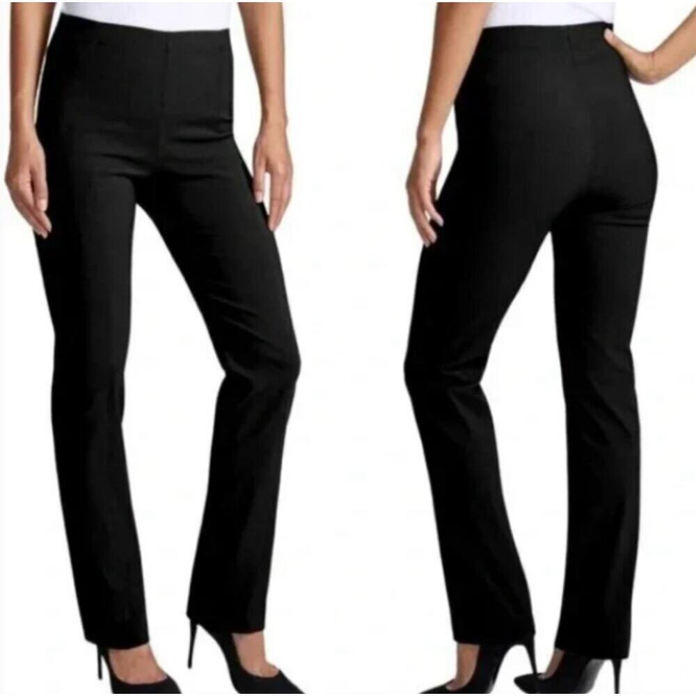 FRANNE GOLDE Womens Magic Pants Straight Leg Size 6 in Black